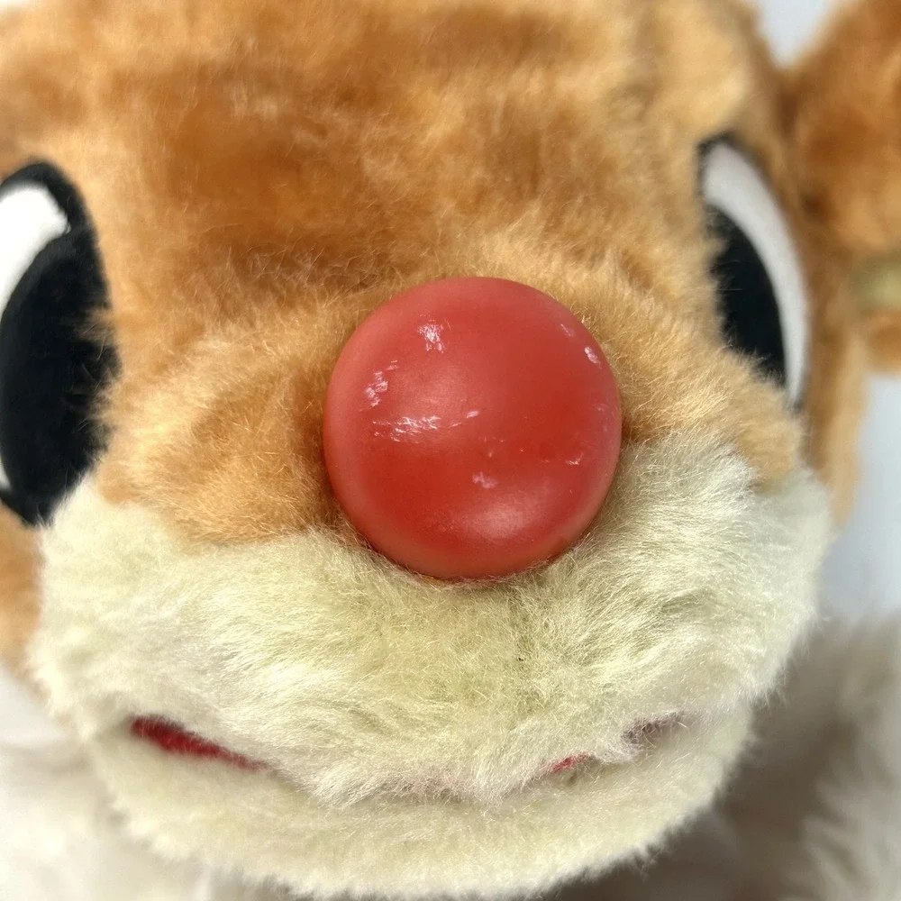 Rudolph Red-Nosed Reindeer Singing Light Up Plush Stocking 1992 Gemmy 23